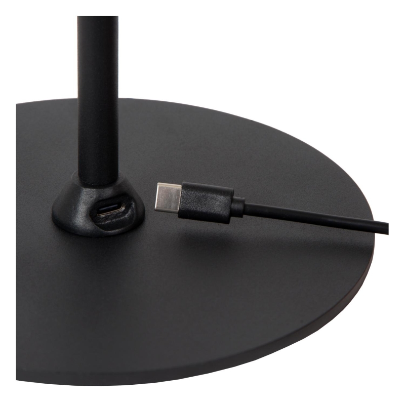 Lucide SKANSKA RECH - Rechargeable Desk lamp Indoor/Outdoor - Battery pack - LED Dim. - CCT - 1x3W 3000K/6000K - IP44 - Grey iron